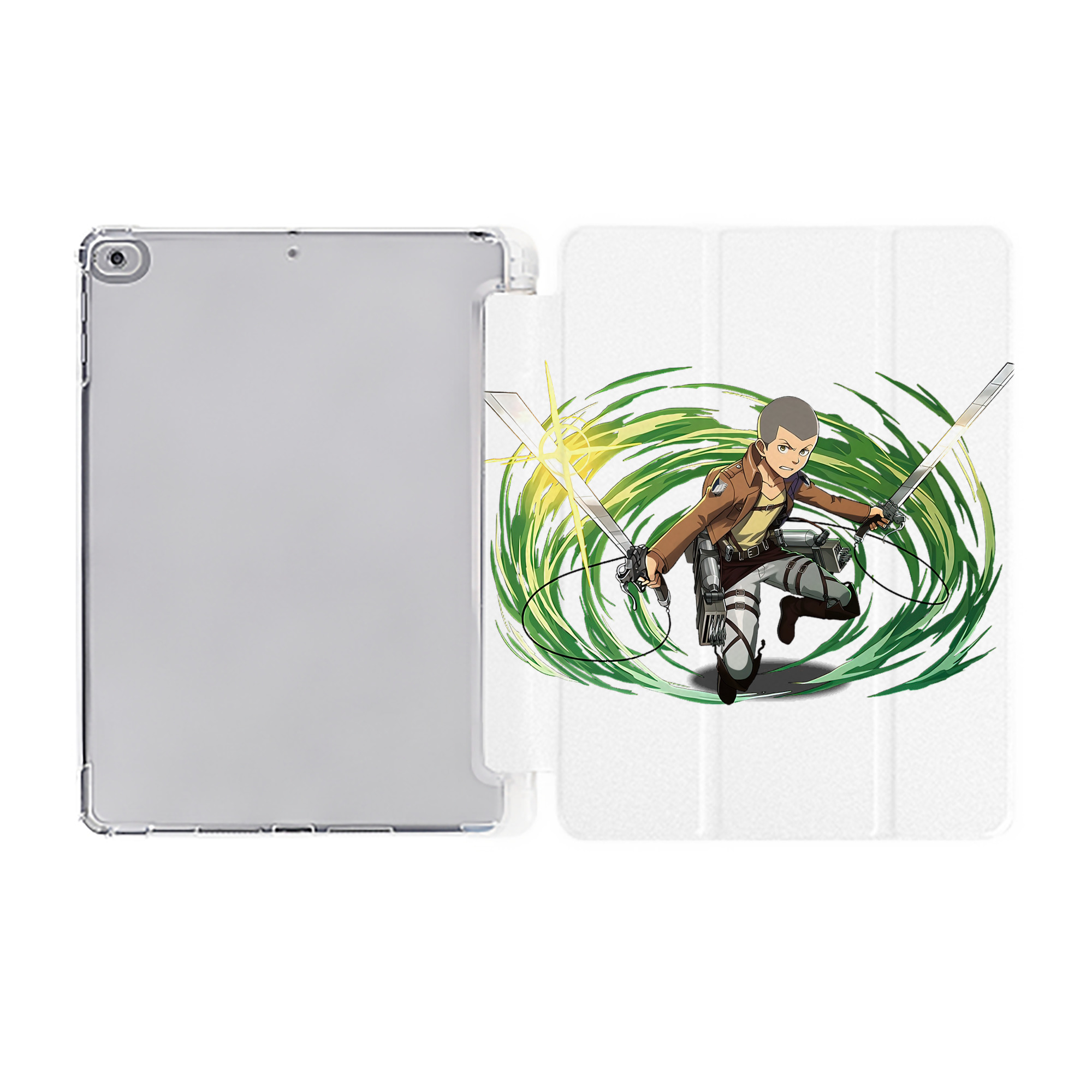 （画像用） 進撃の巨人 コニー·スプリンガー Attack on Titan Connie Springer IPad ケース ペン収納付き 三つ折りスタンド PUレザー×シリコン 対応機種9.5/10.5/10.9インチ